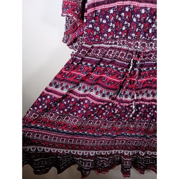 NWT J. Gee Flowy Pink Criss Cross Wide Bell Sleeve Light Beach Dress Size Medium - Picture 4 of 8